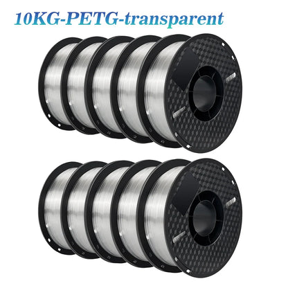 KINGROON 3D Printer Filament 22LBS — 10 Rolls 1KG 1.75mm PETG & PLA, Eco-Friendly Mixed Colors, High Toughness