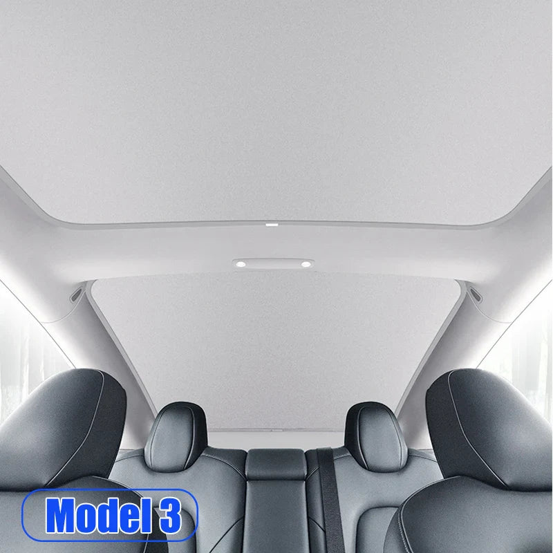 Upgraded Ice Cloth Buckle Sun Shades for Tesla Model 3 & Y (2021-2025) – Front & Rear Glass Roof Sunroof Skylight Covers