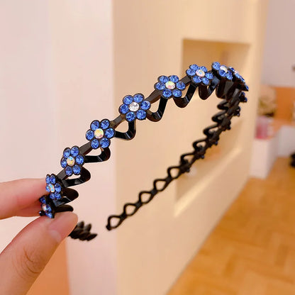 New Non-slip Rhinestone Headbands – Solid Wave Hairbands for Women & Girls, Bezel Fashion Hair Hoop, Boutique Hair Accessories