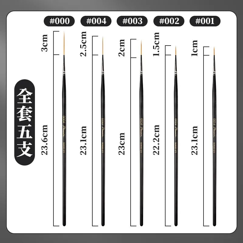 1/2/3/5PCS Rigger Artist Paint Brushes – Extra Long Fine Point Liner Brushes for Scale Models, Nail Art, Acrylic, Oil & Watercolor