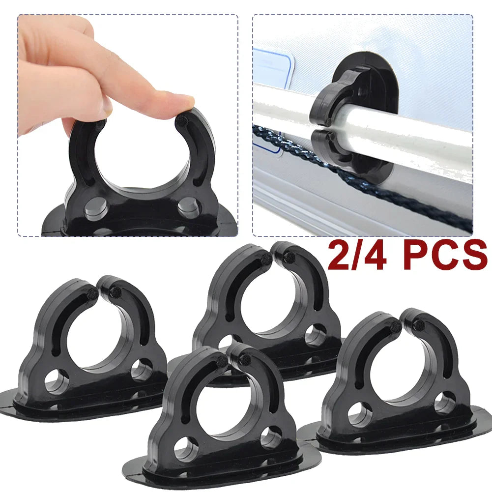 2/4PCS Paddle Storage Holders – Plastic Rubber Clips for Kayak, Canoe, Rowing & Inflatable Boat Oar Keeper