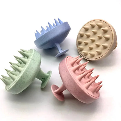 Wheat Straw Silicone Scalp Massage Comb: Hair Root Care Shower Brush - Anti-Dandruff Spa Bath Tool for Itching Relief