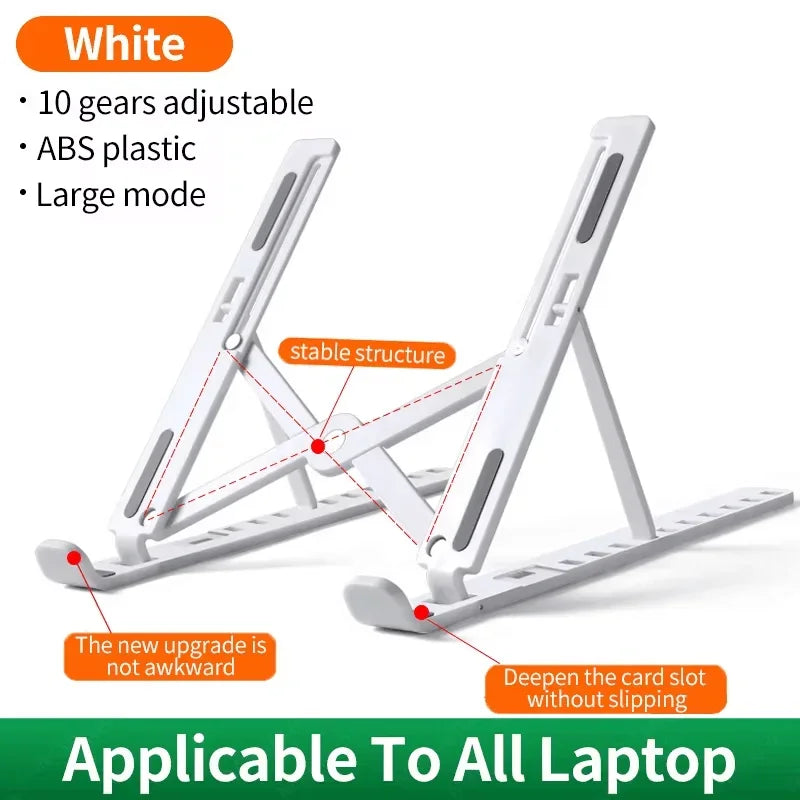 Adjustable Foldable Laptop Stand – Portable Notebook & Tablet Holder for MacBook, iPad & Computer Monitor Desk Support