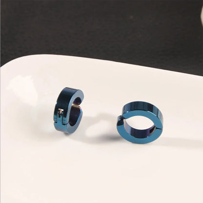 Personalized Punk Stainless Steel Ear Clips for Men – Stylish Non-Piercing Earrings