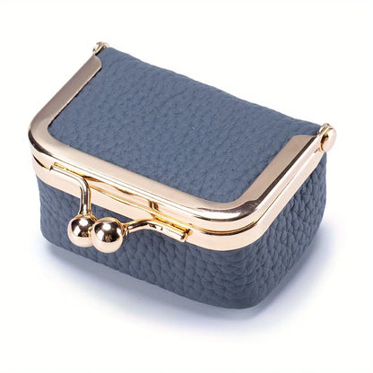 Women’s PU Leather Jewelry Organizer Box – Solid Color Ring, Necklace & Earring Storage Case with Mini Coin Purse Kiss Lock