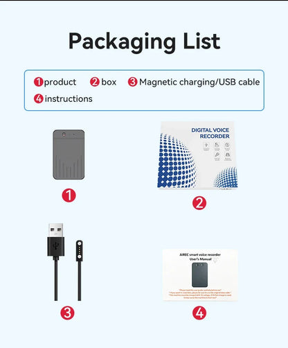 8-128GB AI ChatGPT-4 Voice Recorder – Intelligent Audio Recording, Call Transcription & Voice-to-Text Device