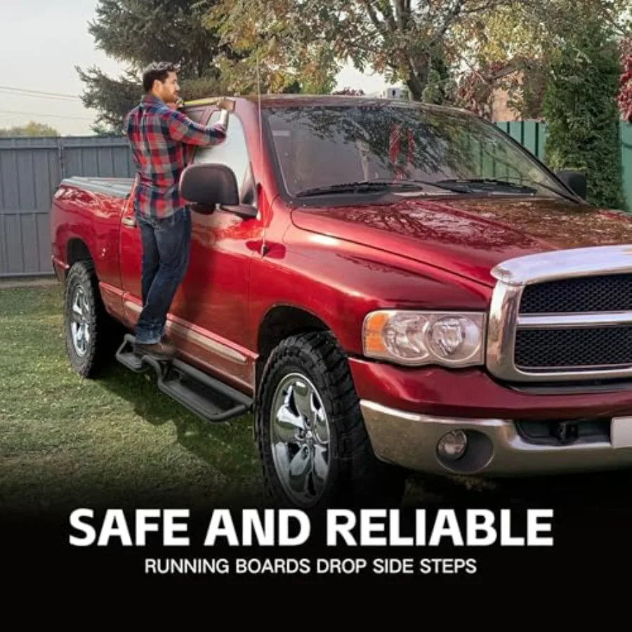 Quad Cab Running Boards Side Steps for Dodge Ram 1500 2500 3500 - Bolt-On Nerf Bar Side Step for Double & Extended Cab 2002-2009