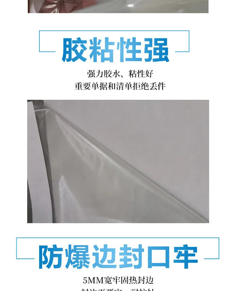 100PCS Transparent Envelope Bags – Clear Pouch with Packing List Enclosed Printing for Invoices & Packing Slips
