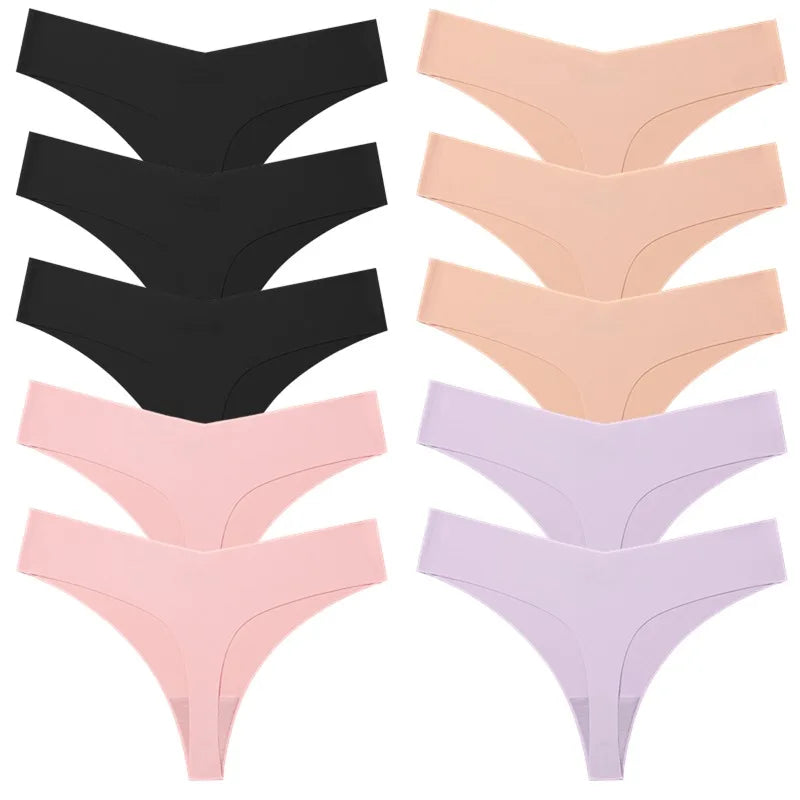 Poblador 10PCS Women’s Seamless Panties Set — Fashion Breathable Thongs, Sexy Comfortable Sport G-Strings Underwear