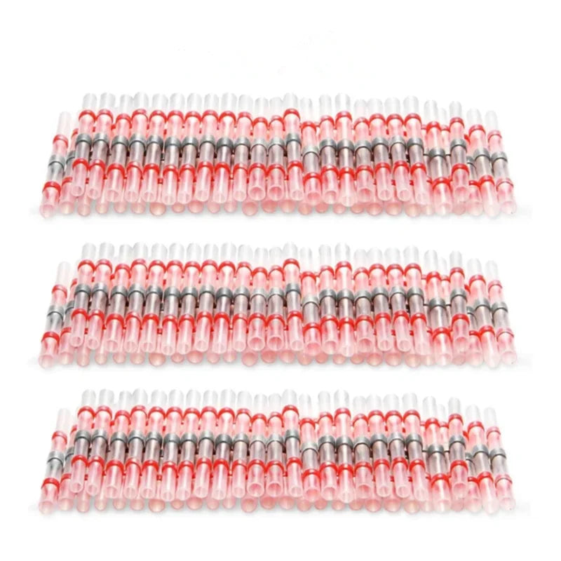 Waterproof Solder Seal Wire Connectors - 50/100/500/1000PCS Copper Heat Shrink Butt Splice Terminals for AWG 22-18 Electrical Cables