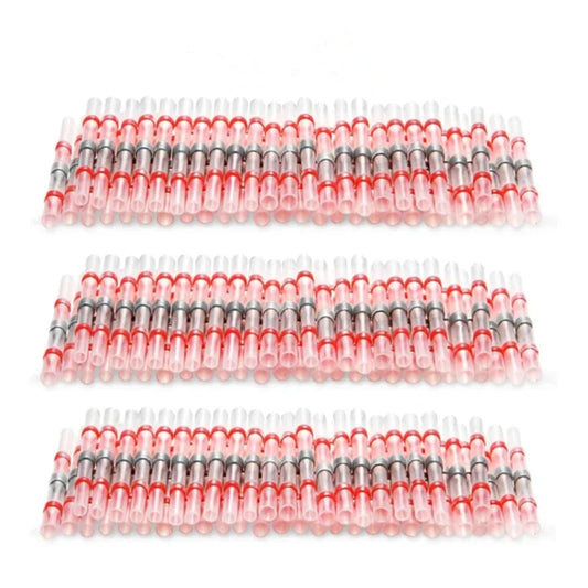 Waterproof Solder Seal Wire Connectors - 50/100/500/1000PCS Copper Heat Shrink Butt Splice Terminals for AWG 22-18 Electrical Cables