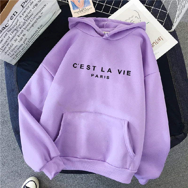 Women's Casual Print Loose Hoodie – Spring Long-Sleeve Harajuku Pullover Sweatshirt, Streetwear Style