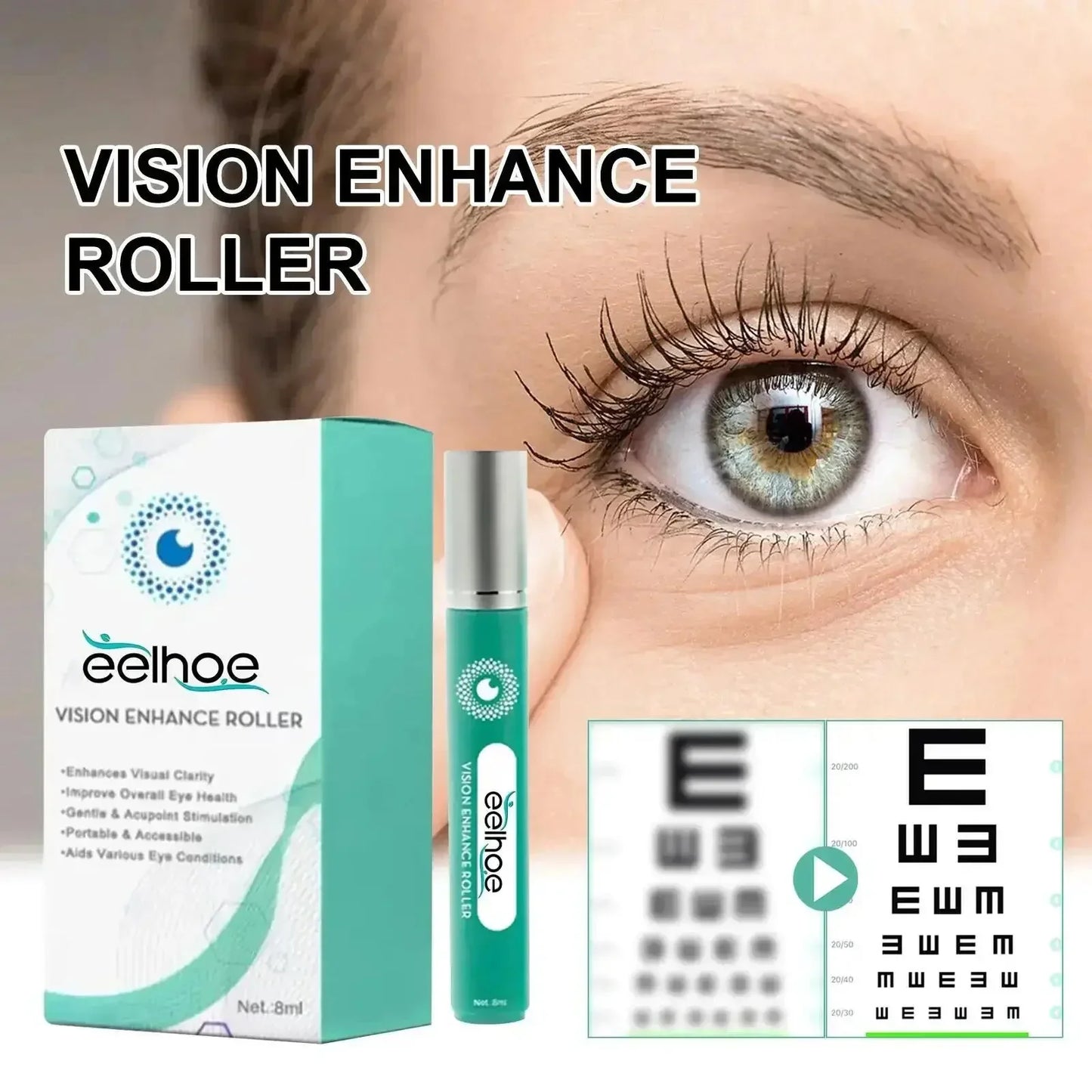 Vision Enhance Roller – Clearer Eyesight, Mild Relaxation Massage for Eye Fatigue, Dryness & Discomfort Relief