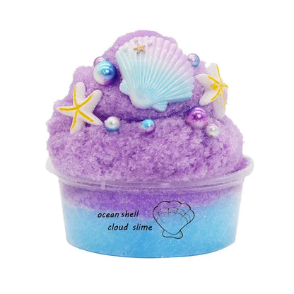 DIY Slime Set for Kids — Non-Sticky Cloud Slime with Ice Cream Cone Scent, Rainbow Charms & Stress-Relief Party Toys