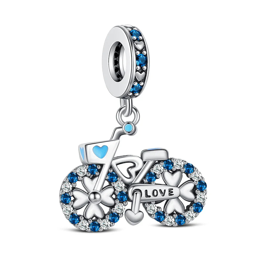 925 Sterling Silver Robot & Sea Turtle Charms Pendant — Moon Bead Bracelet Accessory, DIY Fashion Jewelry Gift for Women