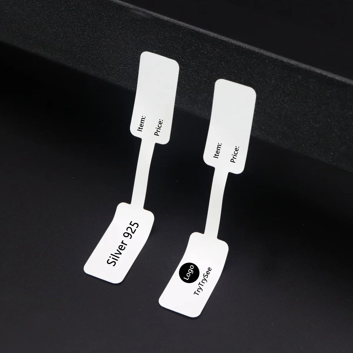 100pcs Square Head Bracelet Rings – Custom Logo Label Price Tags for Jewelry Display & Packaging Accessories Wholesale