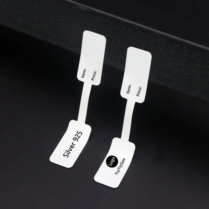 100pcs Square Head Bracelet Rings – Custom Logo Label Price Tags for Jewelry Display & Packaging Accessories Wholesale