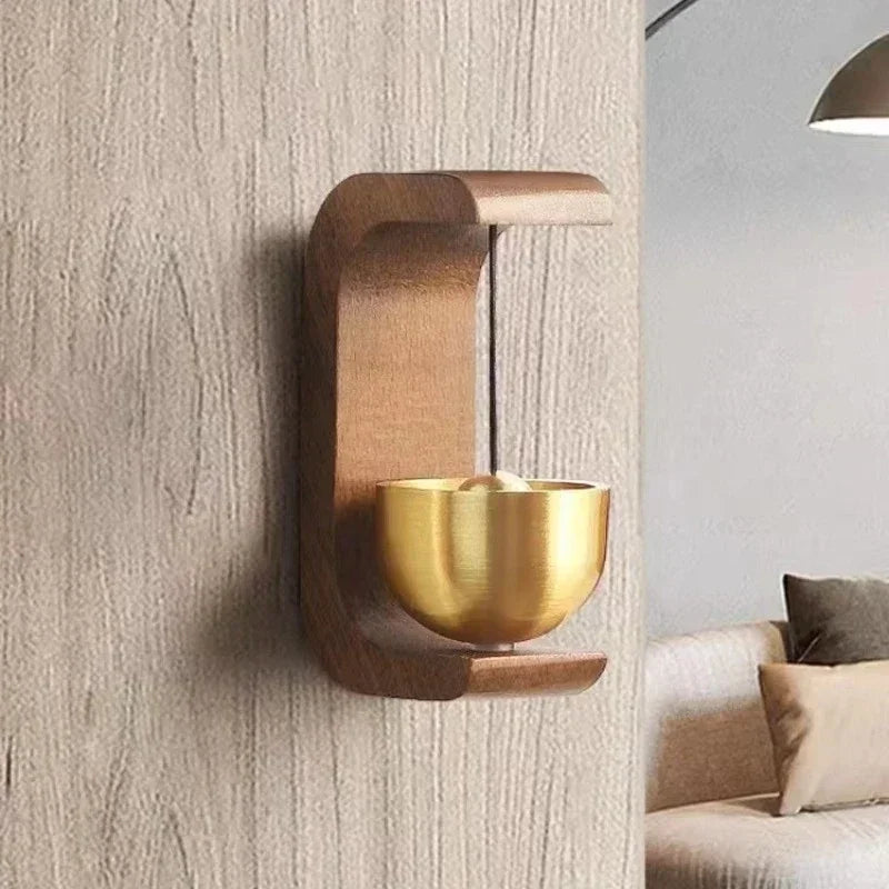 Wooden Wind Chimes Wireless Doorbell - Decorative Hanging Wind Bell for Home Entrance & Opening Decorations