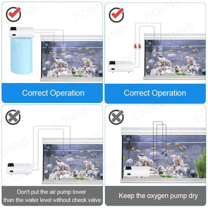 Aquarium Fish Tank Oxygen Pump – Dual-Purpose USB Rechargeable Air Pump with 6000mAh Lithium Battery, Portable & Mute