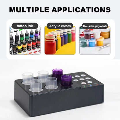 Tattoo Ink Vortex Mixer — Wireless Magnetic Anti-Sedimentation Pigment Stirrer with 100pcs Ink Cups