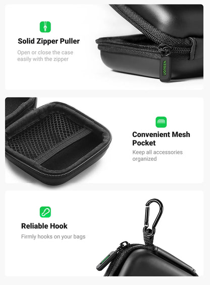 UGREEN Hard Earphone Case – Protective Headphone Bag for AirPods, EarPods, Sennheiser, Bluetooth Earphones