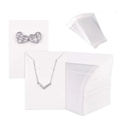 50pcs 6x9cm Blank Jewelry Display Cards – Necklace & Earring Holder Cards