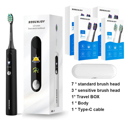 SOOENJOY Sonic Electric Toothbrush NB-1 — Smart LCD Display, DIY Mode, Automatic Teeth Cleaner for Adults