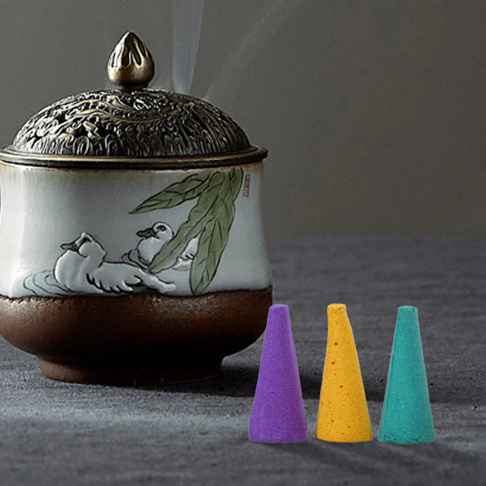 60PCS Scented Incense Cones – Natural Fragrance for Anxiety Relief, Meditation & Relaxation