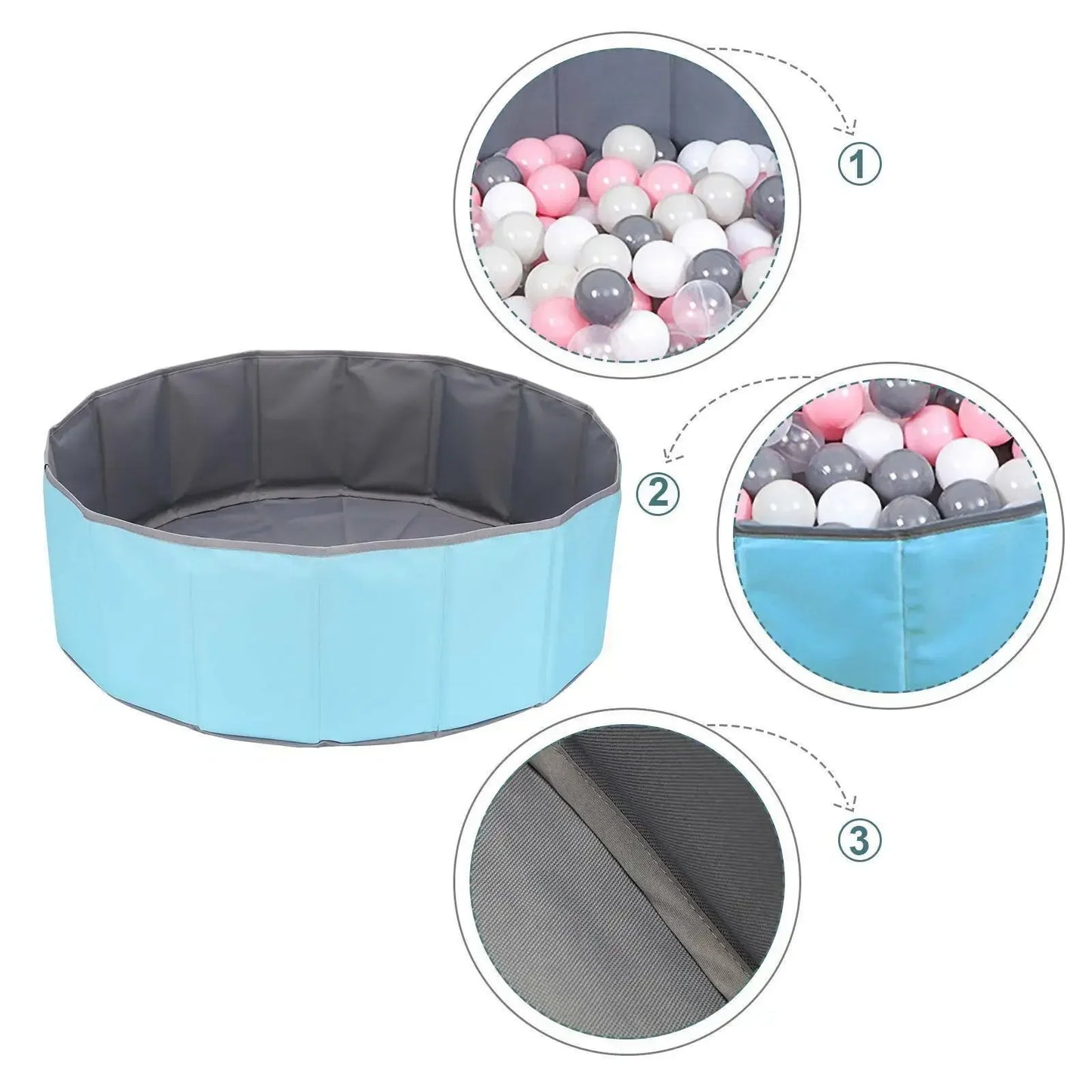 80x26cm Kids Ball Pit – Portable & Foldable Oxford Cloth Ball Pool for Toddlers & Babies, Indoor/Outdoor (Balls Not Included)