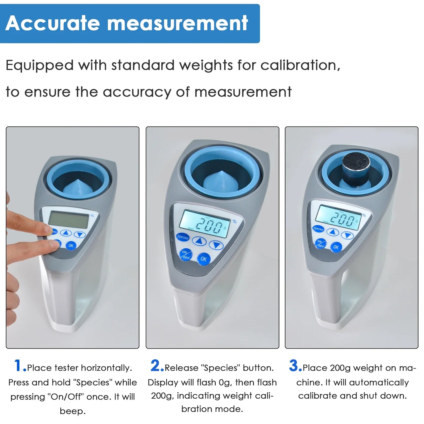 Grain Moisture Meter – LCD Moisture Tester for 20+ Grains with Weight, Density & Temperature Measurement