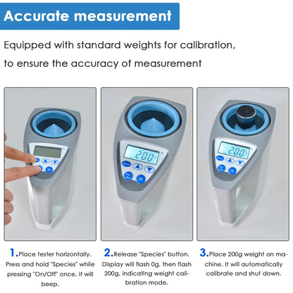 Grain Moisture Meter – LCD Moisture Tester for 20+ Grains with Weight, Density & Temperature Measurement