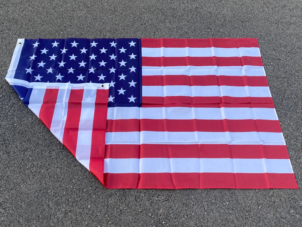 150x90cm Double-Sided USA Flag Banner – High-Quality Polyester with Grommets, American Flag
