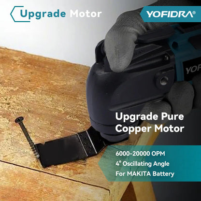 YOFIDRA Cordless Oscillating Multi-Tool – 6-Speed Electric Cutting, Polishing & Trimming Machine for 18V/21V Battery