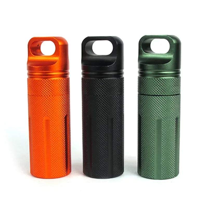 Outdoor CNC Waterproof Emergency First Aid Kit – Aluminium Pill Bottle, Safety Survival Equipment, Camping EDC Storage Box