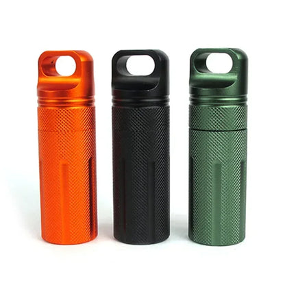 Outdoor CNC Waterproof Emergency First Aid Kit – Aluminium Pill Bottle, Safety Survival Equipment, Camping EDC Storage Box