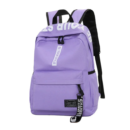 Lightweight Student Backpack – Custom Logo Casual Dual-Shoulder Bag with Arc Straps & Durable Oxford Fabric