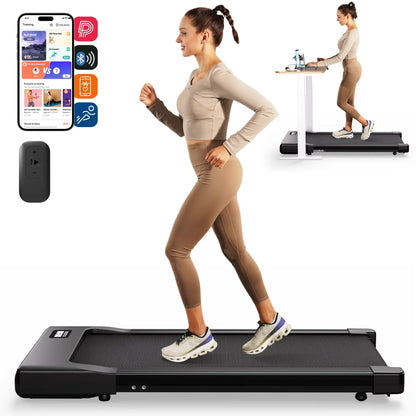 2-in-1 Walking Pad Under Desk Treadmill – Portable 2.5HP Home & Office Treadmill with Remote Control and LED Display