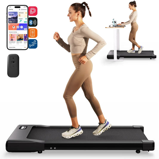 2-in-1 Walking Pad Under Desk Treadmill – Portable 2.5HP Home & Office Treadmill with Remote Control and LED Display