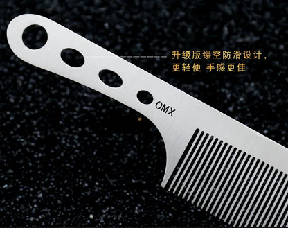 Ultra-Thin Titanium Steel Hairdressing Comb – Professional Men’s Point-Tail Hair Styling Brush