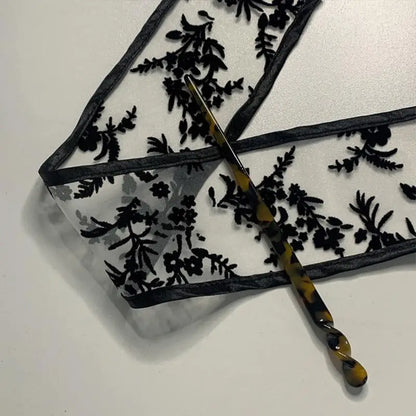 Fashion Hair Sticks Hairpins - Vintage Elegant Hairband Headwear with Retro Silk Scarf - Long Scarf Hair Jewelry for Female Girls Accessories