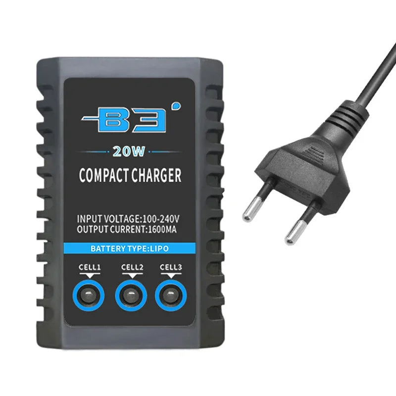 MAX RC B3 20W Pro Compact Balance Charger – 2S 3S 7.4V 11.1V Lithium LiPo Battery Charger