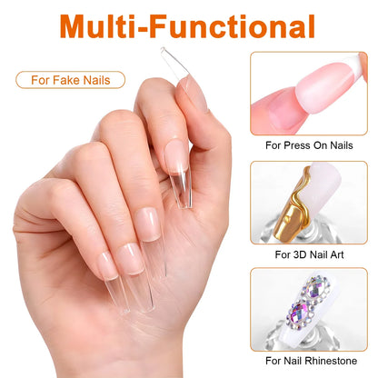 8g Multifunctional Solid Nail Tips Gel – Non-Stick Rhinestone Gel Glue for DIY Home Manicure