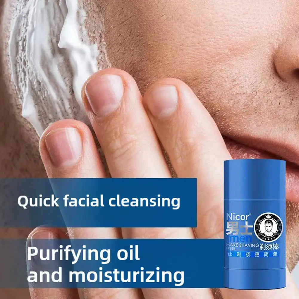 1/2/3PCS Mint Scent Men’s Shaving Cream Stick – Rich Foam 2-in-1 Shaving & Cleansing Hydrating Beard Cream