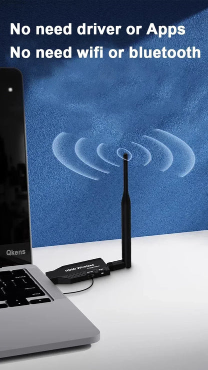 50m Wireless HDMI Extender – 1-to-2/3/4 Video Transmitter & Receiver for TV, Camera, Laptop, PC to Monitor or Projector