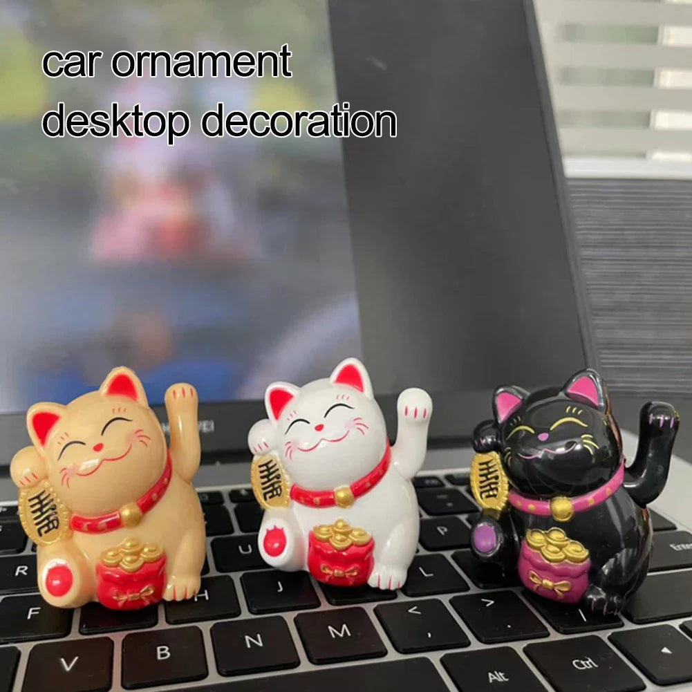 Solar-Powered Lucky Cat - Automatic Waving Fortune Cat for Home, Office Decor, and Car Ornament, Ideal Birthday Gift