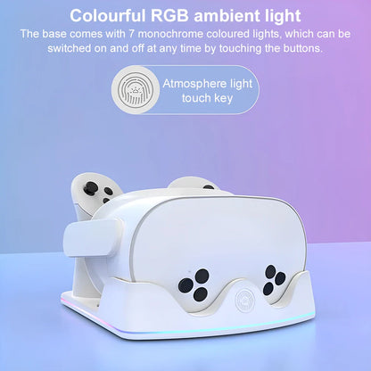 Meta Quest 3S Charging Dock – Fast VR Headset Station with RGB Light & Controller Holder for Quest 3S/3/2