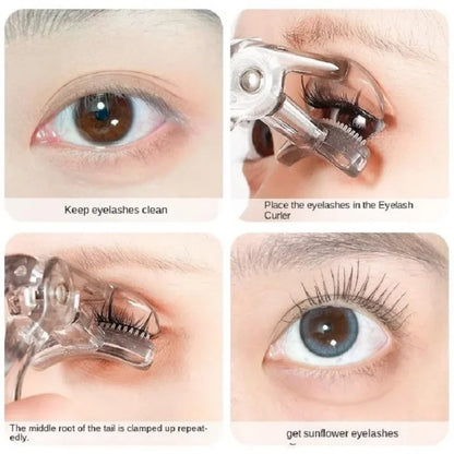 Dual-Type Eyelash Curler with Comb – Wide & Partial Clip, Waterproof, Long-Lasting Natural Curl, Unisex