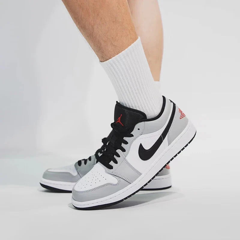 Nike Air Jordan 1 Low – Light Smoke Grey Retro Basketball Shoes | Men's Wear-Resistant, Anti-Slip Sneakers