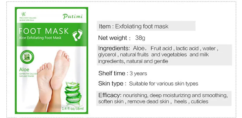 Exfoliating Foot Mask & Pedicure Socks – Dead Skin Removal, Whitening Foot Care, Foot Spa Scrub & Skin Refreshment