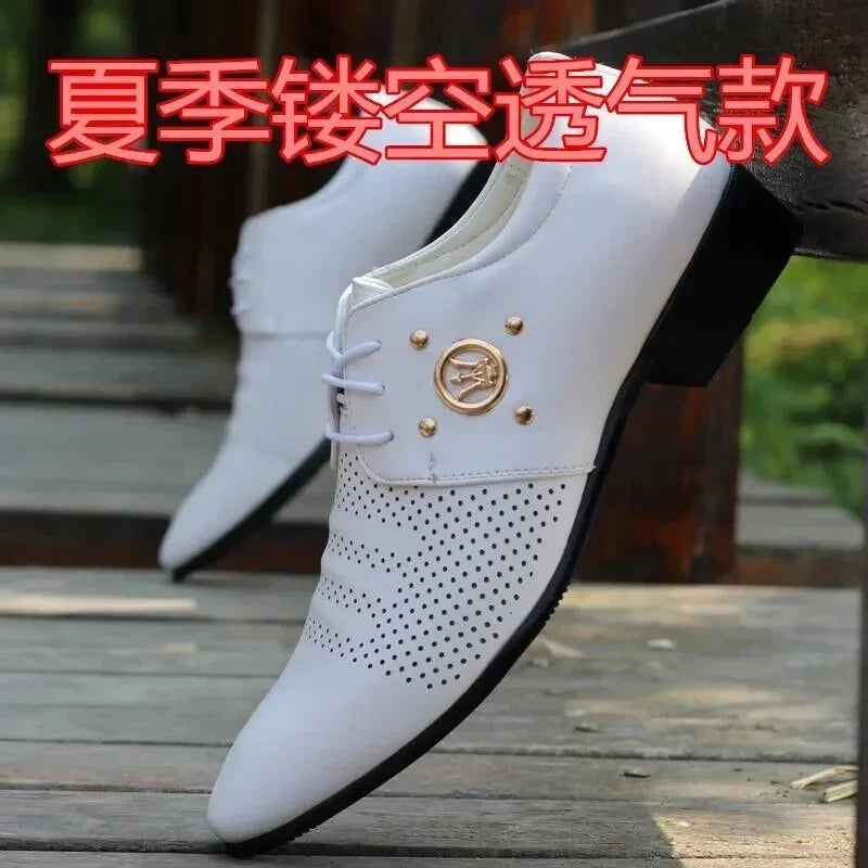 Men’s Italian Leather Dress Shoes - Colorful Business, Party & Wedding Formal Shoes for Summer